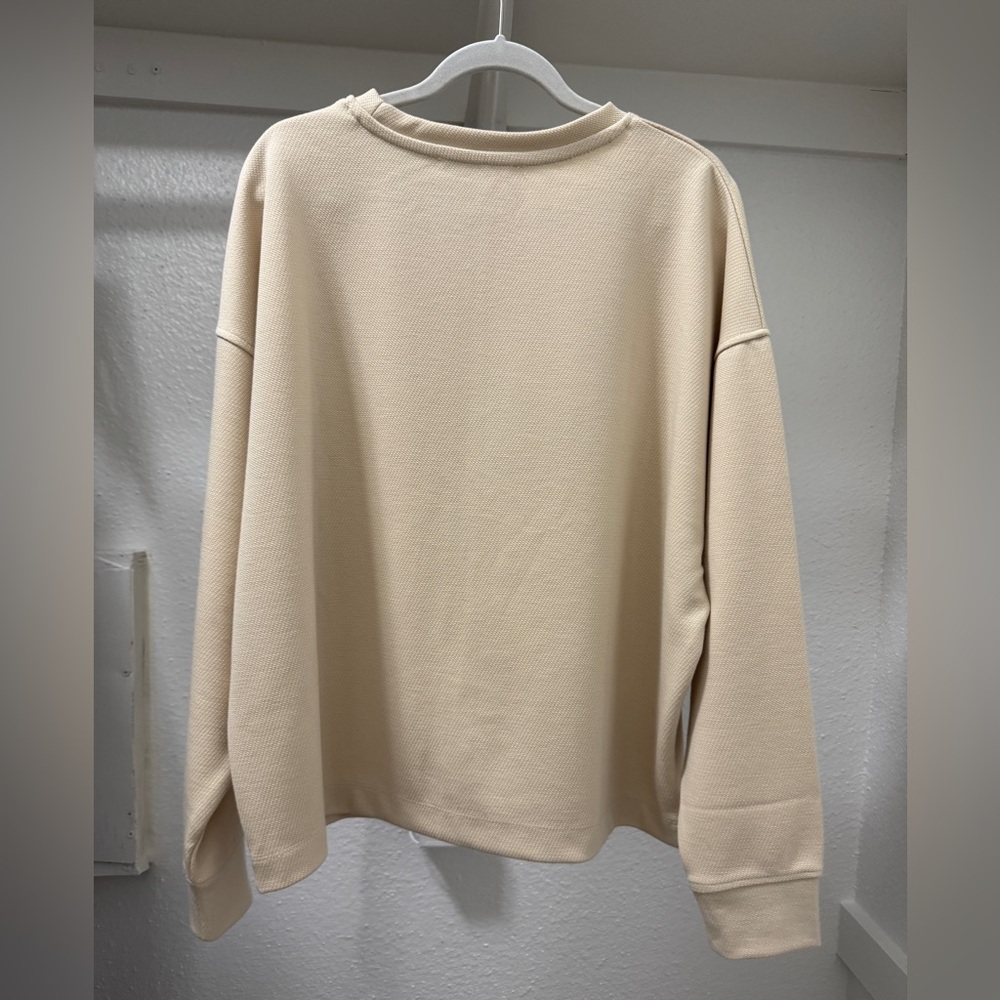 Mango MNG Oversized Textured Sweatshirt Beige Worn Once in Excellent Condition - Picture 6 of 12